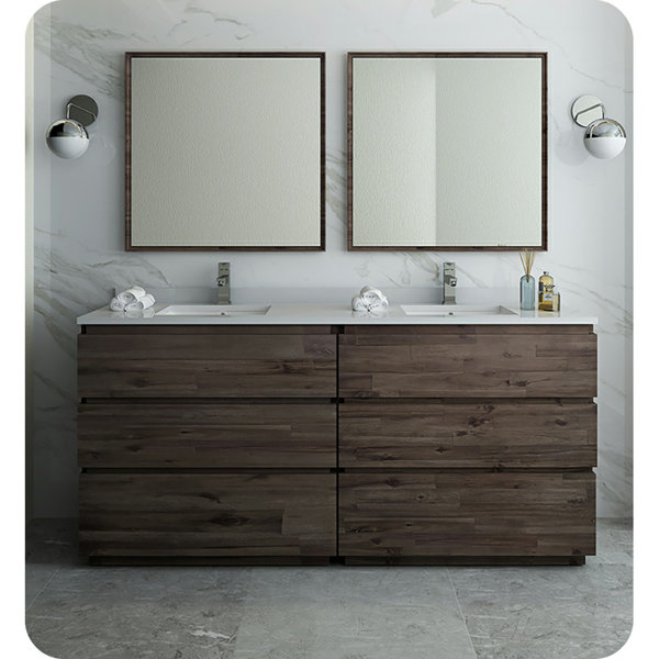 Fresca Formosa 70" Free-Standing Double Sink Bathroom Vanity Base Only ...